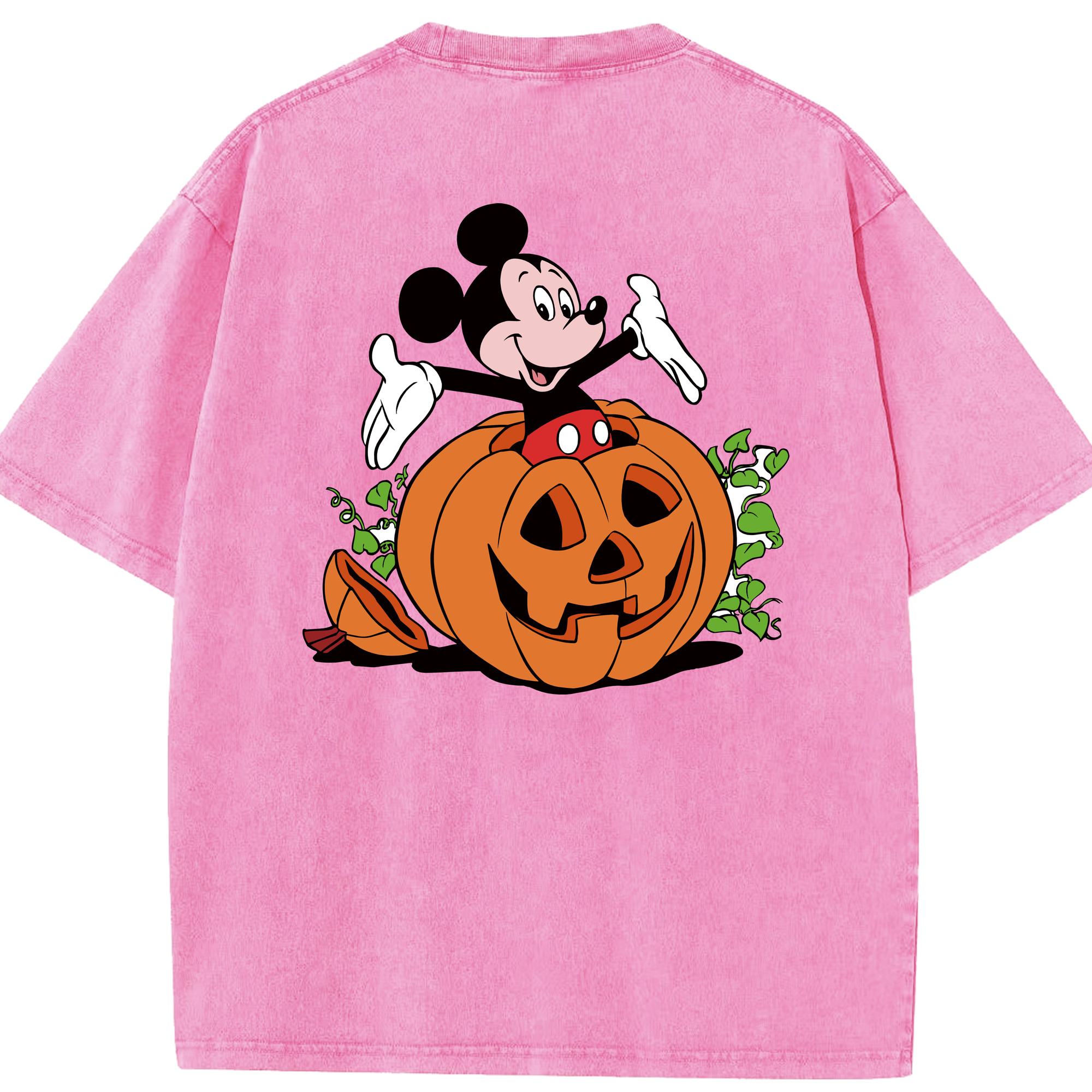 （画像用） ミッキーマウス Mickey Mouse 綿100% ヴィンテージ風 半袖Tシャツ（背面プリント）